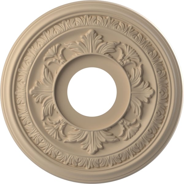 Ekena Millwork Baltimore PVC Medallion (Canopies up to 5 1/4"), 13"OD x 3 1/2"ID x 3/4"P, Satin Smokey Beige CMP13BAGBE - main